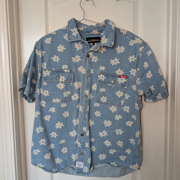 Levi's Blue Floral Men's Shirt - Picture 1 of 2